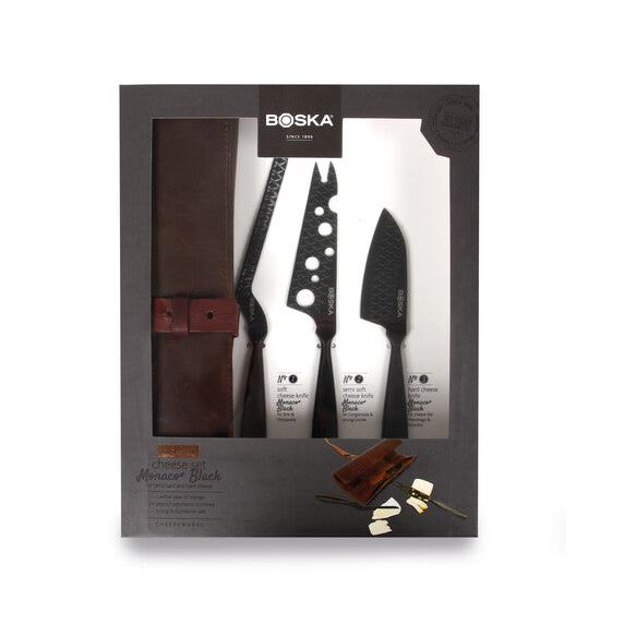 Kaasmessenset Monaco+ Zwart met etui
